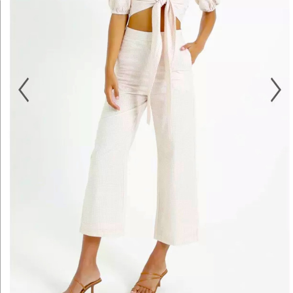 NWT Charlie Holiday gingham linen pants